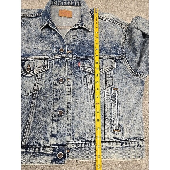 Vintage Levi's 1988-90s Acid Wash Denim Jacket Women’s Size M Made In USA - Picture 12 of 14